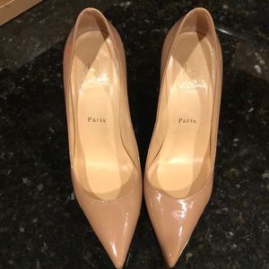 Christian Louboutin Decollete Patent Nude Pump